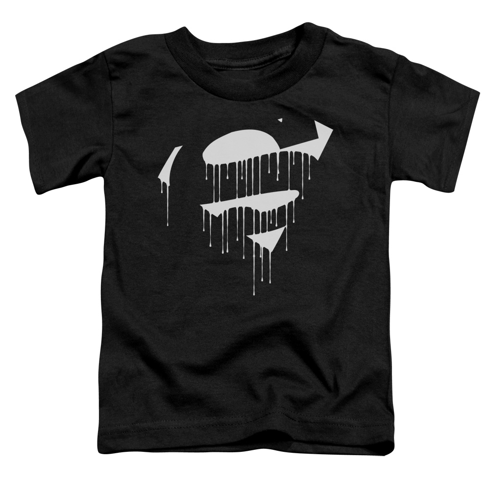 SM1080-TT-2 Superman Dripping Shield Toddler Short Sleeve T-Shirt, Black - Medium 3T