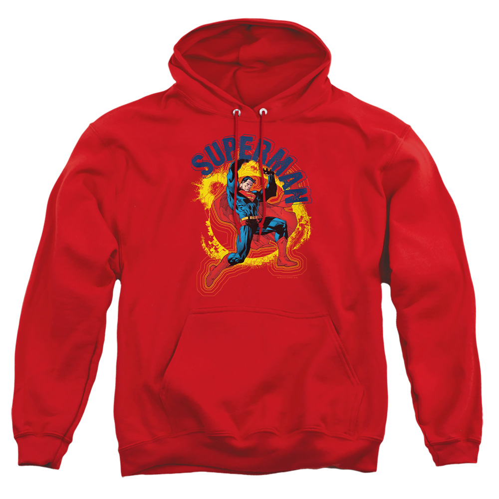 SM1147-AFTH-3 Superman A Name To Uphold Adult Pullover Hoodie, Red - Large