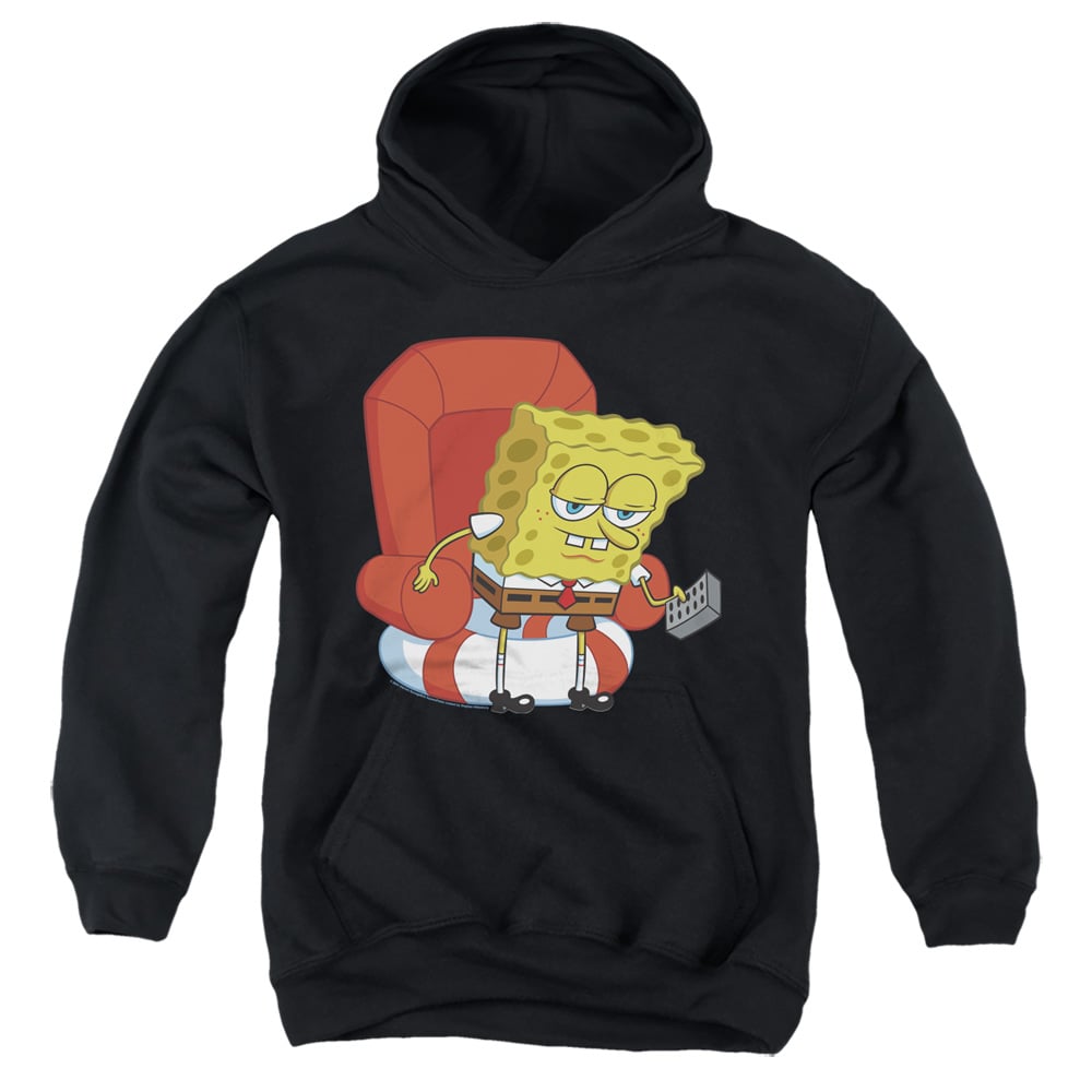 NICK456-YFTH-2 Spongebob Head Out Meme Youth Hooded Sweatshirt, Black - Medium