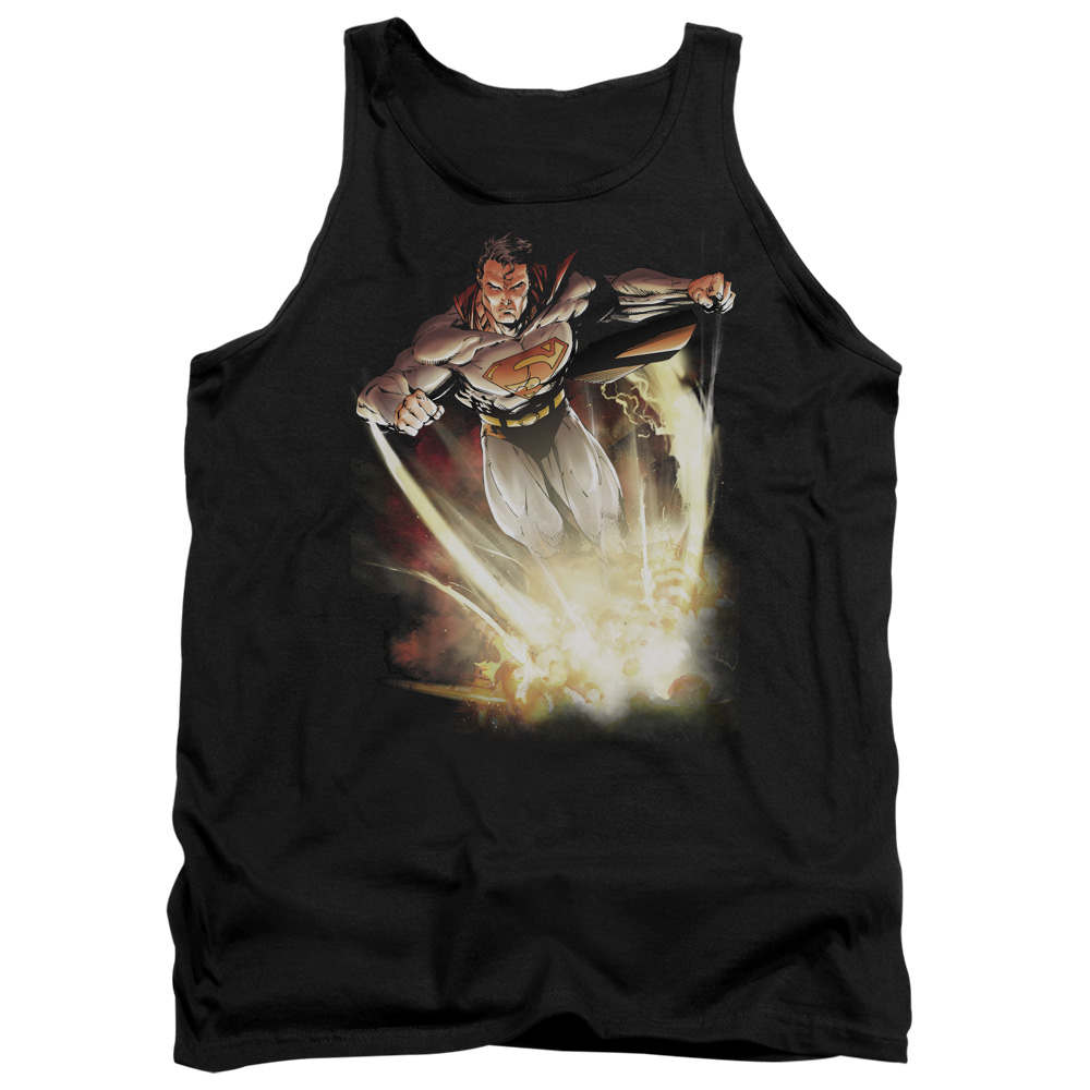 SM1824-TK-3 Superman Explosive Adult Tank Top, Black - Large