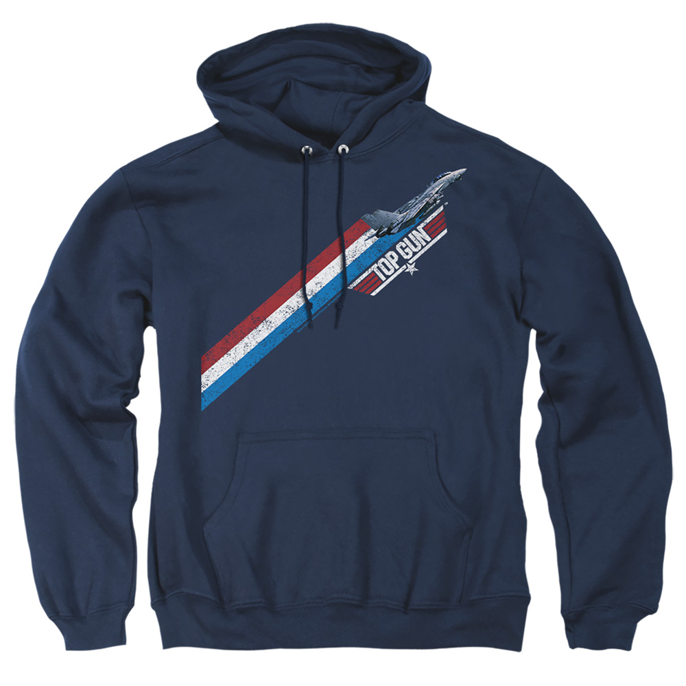 PAR664-AFTH-5 Top Gun Stripes Adult Pullover Hoodie, Navy - 2X
