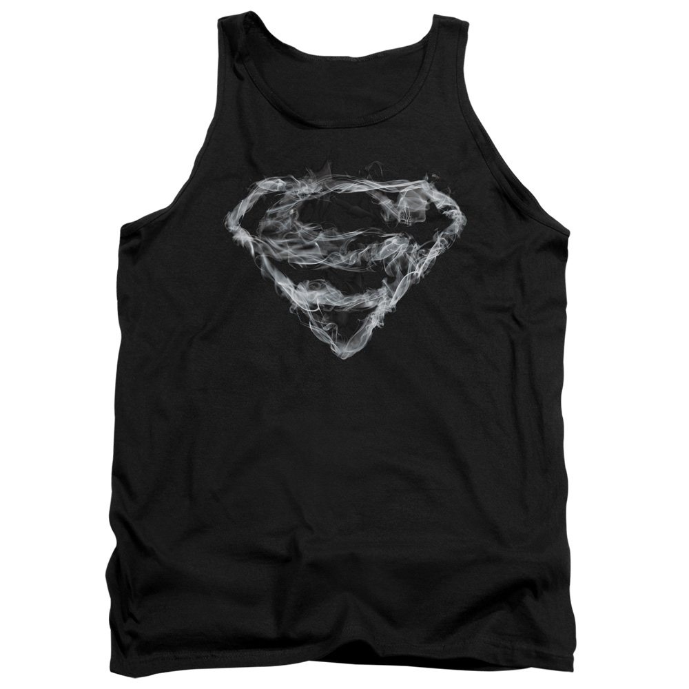 SM1780-TK-1 Superman Smoking Shield Adult Tank Top, Black - Small