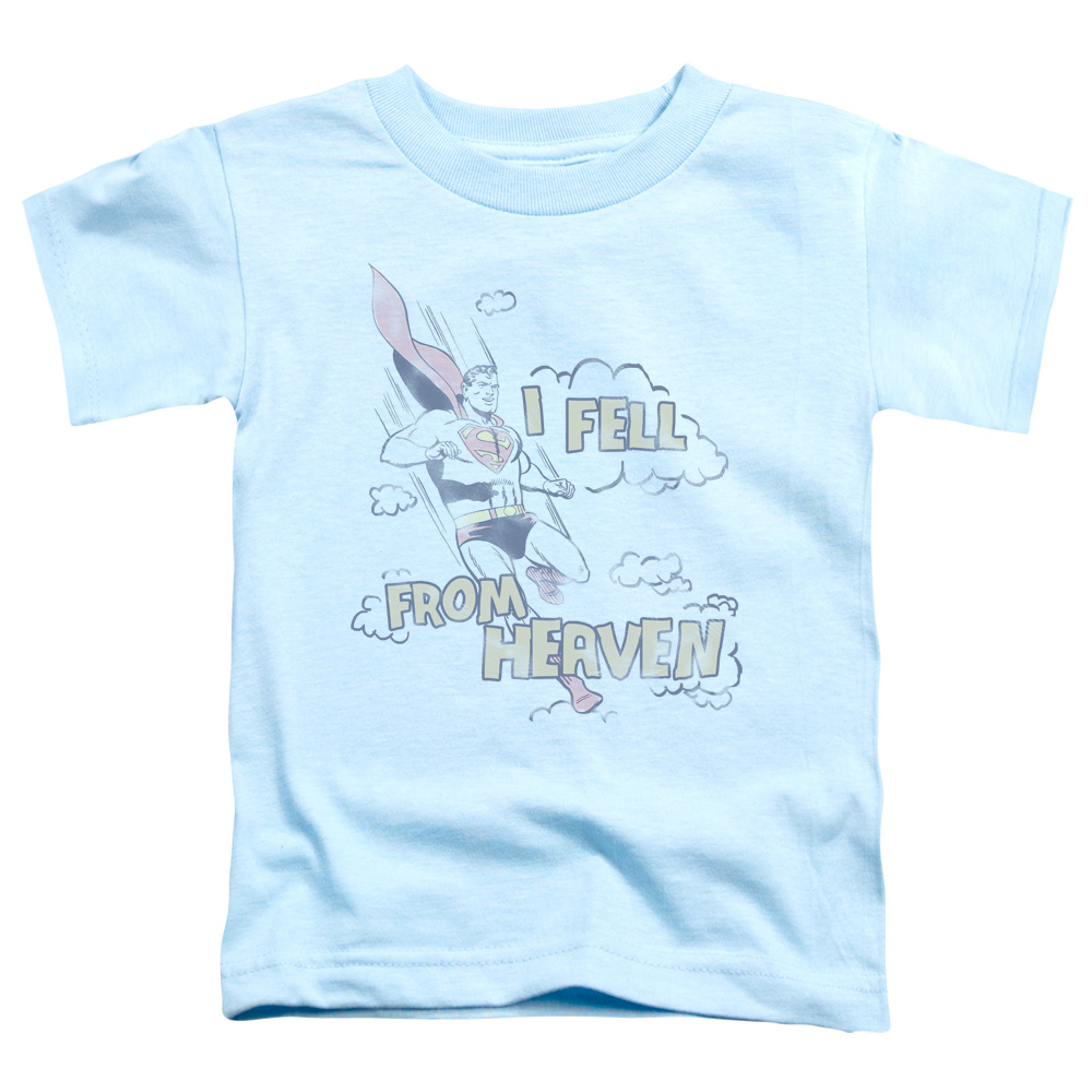 SM1956-TT-2 Superman I Fell Toddler Short Sleeve T-Shirt, Light Blue - Medium 3T