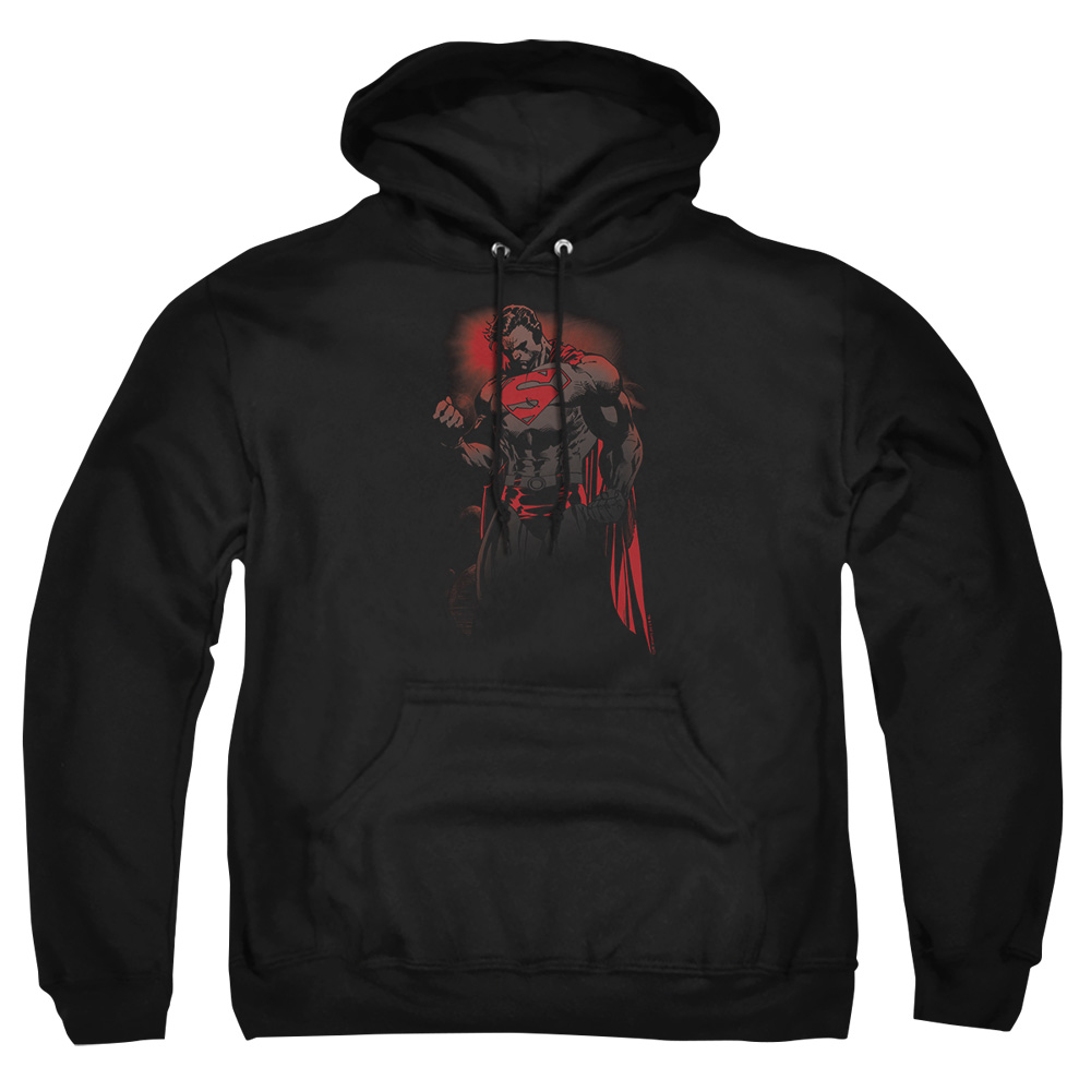 SM1777-AFTH-3 Superman Red Son Adult Pullover Hoodie, Black - Large