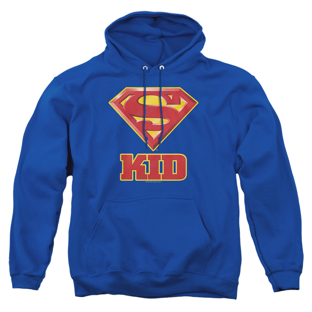 SM1779-AFTH-2 Superman Super Kid Adult Pullover Hoodie, Royal - Medium