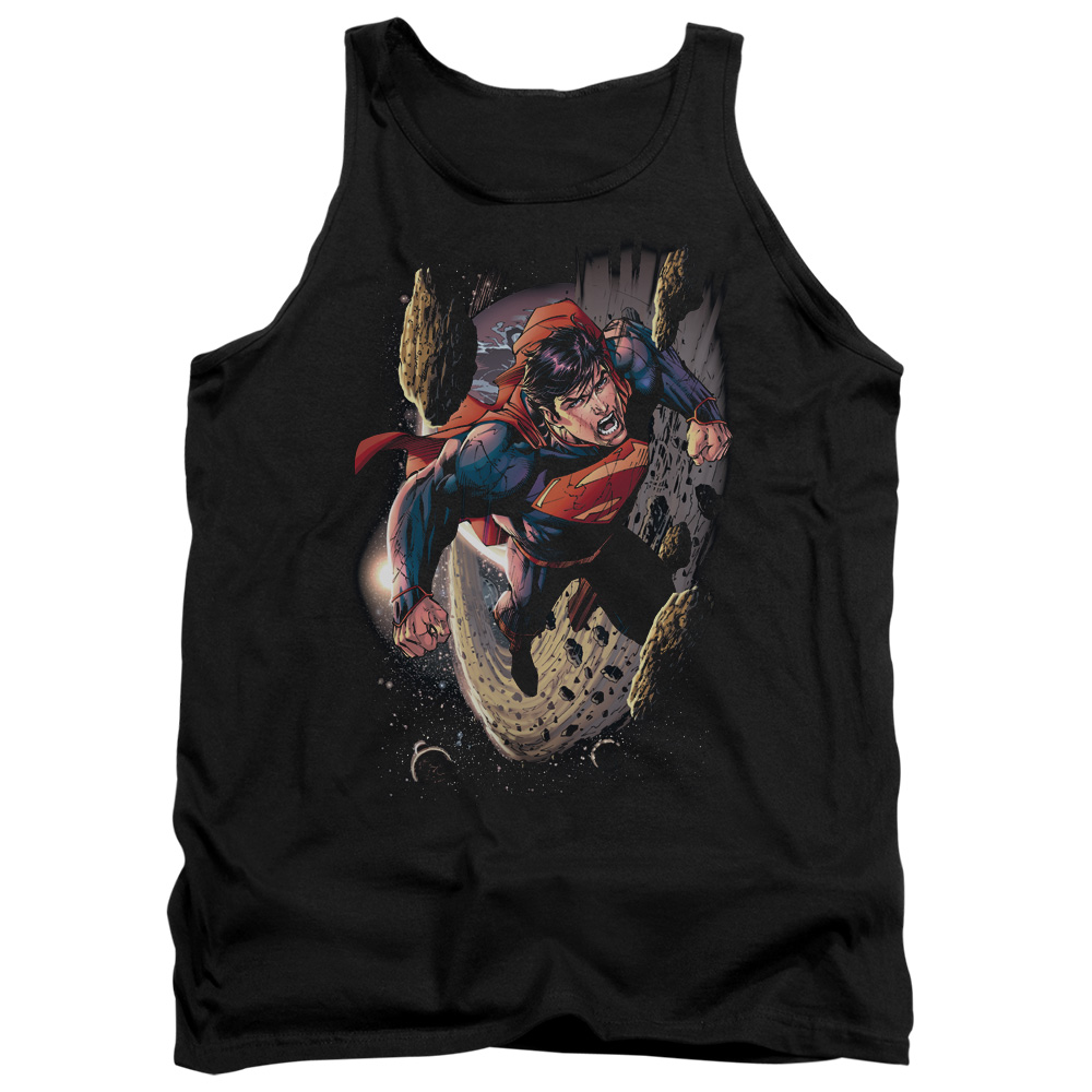 SM2287-TK-1 Superman Orbit Adult Tank Top, Black - Small