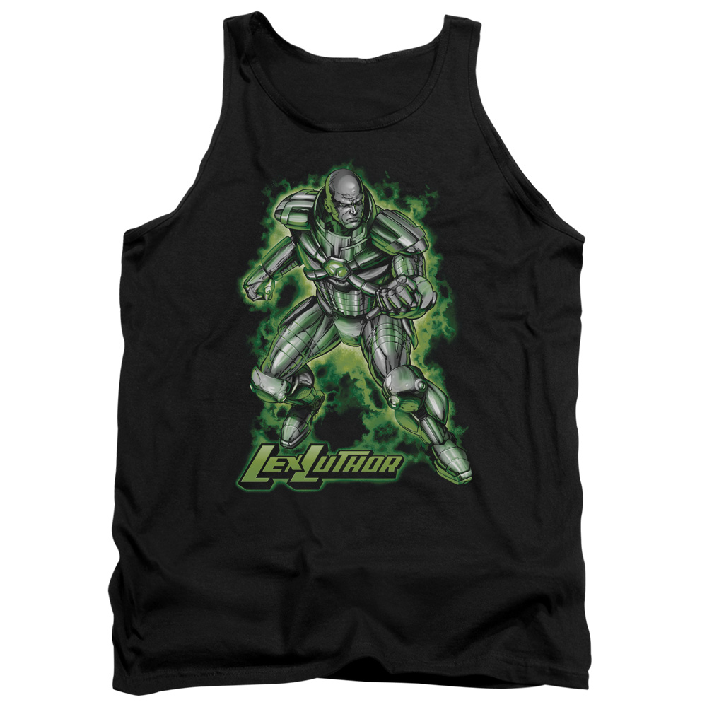 SM1886-TK-3 Superman Kryptonite Powered Adult Tank Top, Black - Large