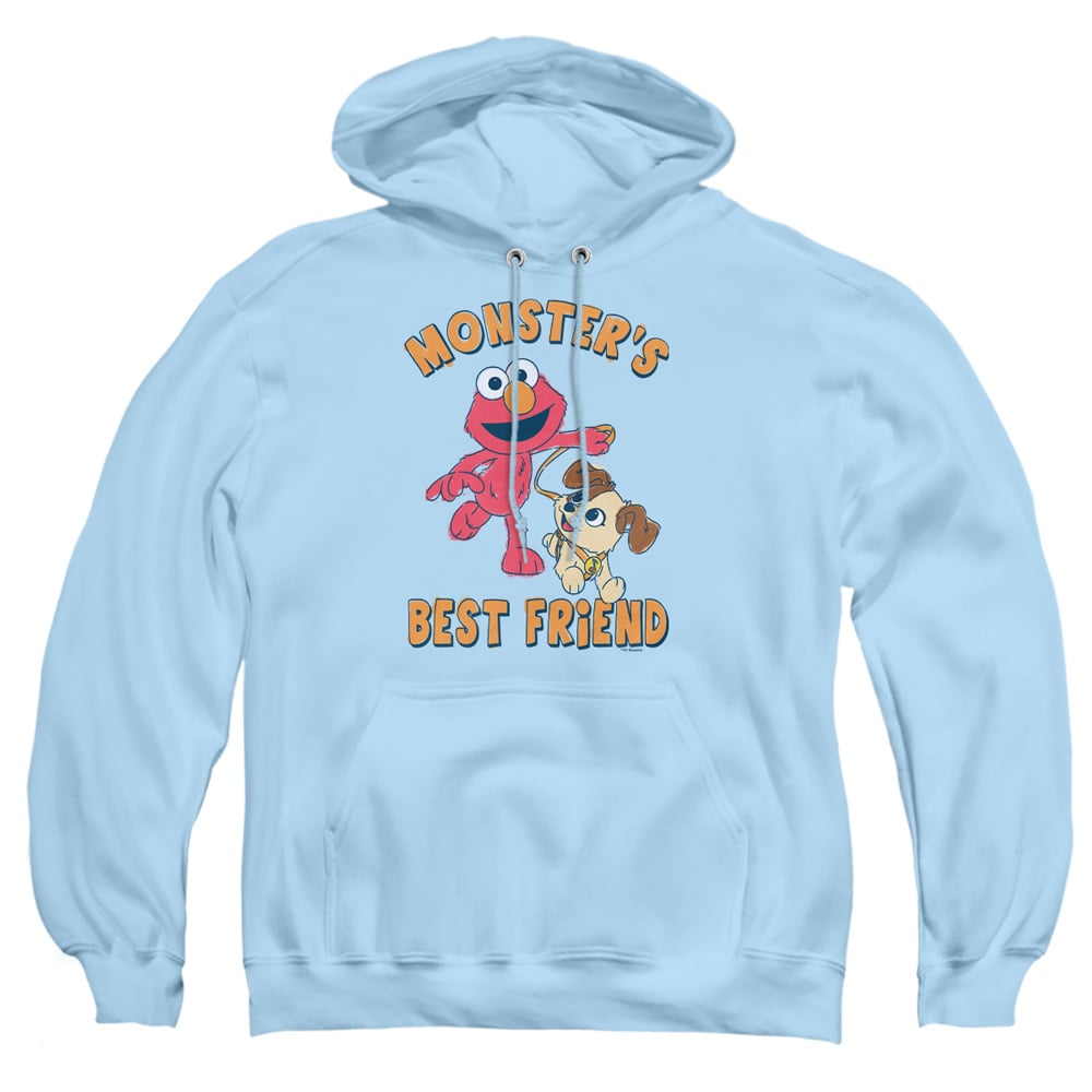 SST560-AFTH-1 Sesame Street Furry Friends Forever Monsters Best Friend Adult Pullover Hoodie, Light Blue - Small