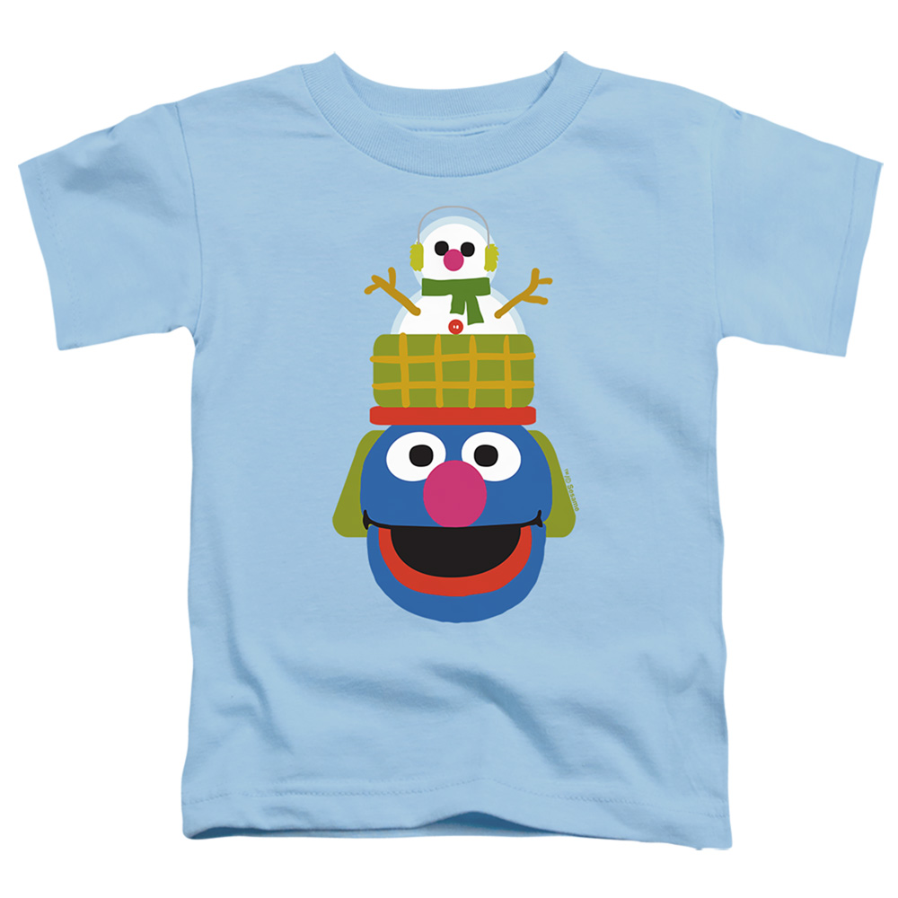 SST10083-TT-2 Sesame Street Christmas Nutcracker Grover Toddler Short Sleeve T-Shirt, Light Blue - Medium 3T