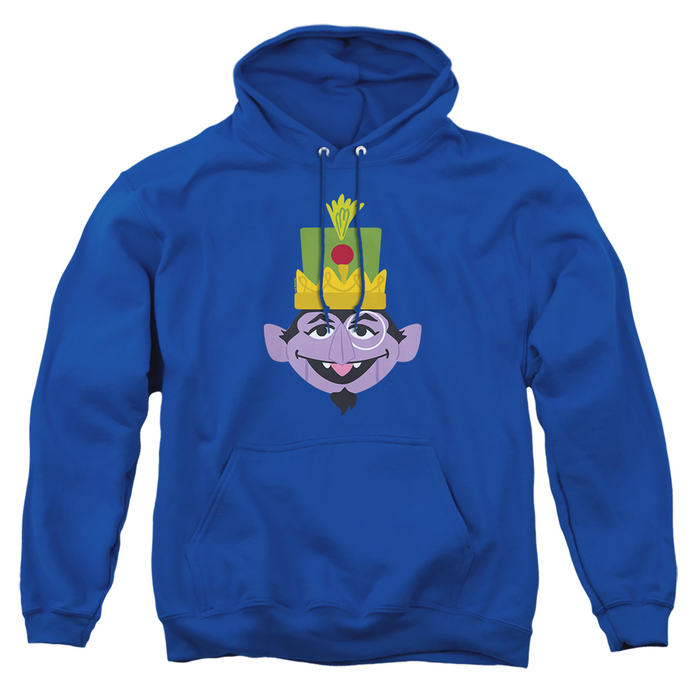 SST10084-AFTH-4 Sesame Street Christmas Nutcracker Count Adult Pullover Hoodie, Royal - Extra Large
