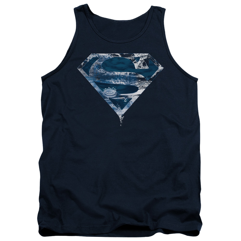 SM1986-TK-4 Superman Water Shield Adult Tank Top, Navy - Extra Large