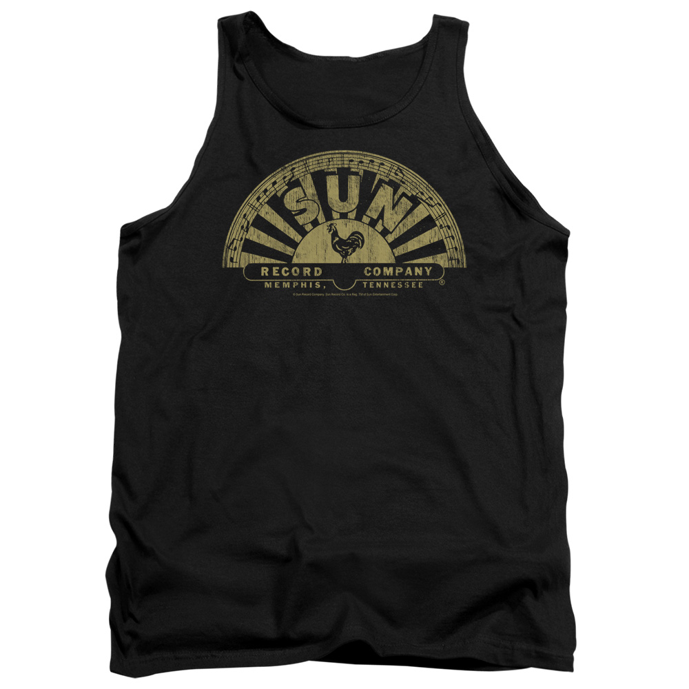 SUN122-TK-2 Sun Tattered Logo Adult Tank Top, Black - Medium
