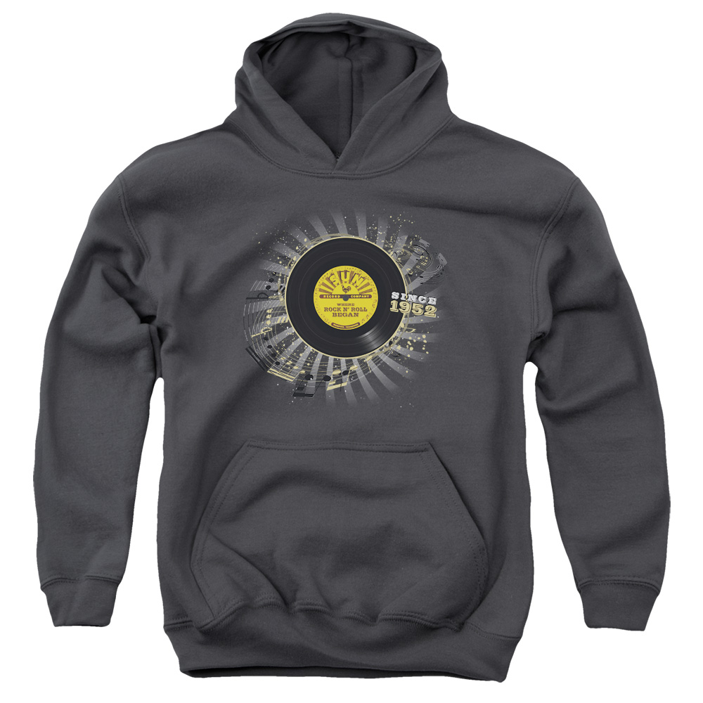 SUN126-YFTH-4 Sun Established Youth Hooded Sweatshirt, Charcoal - Extra Large