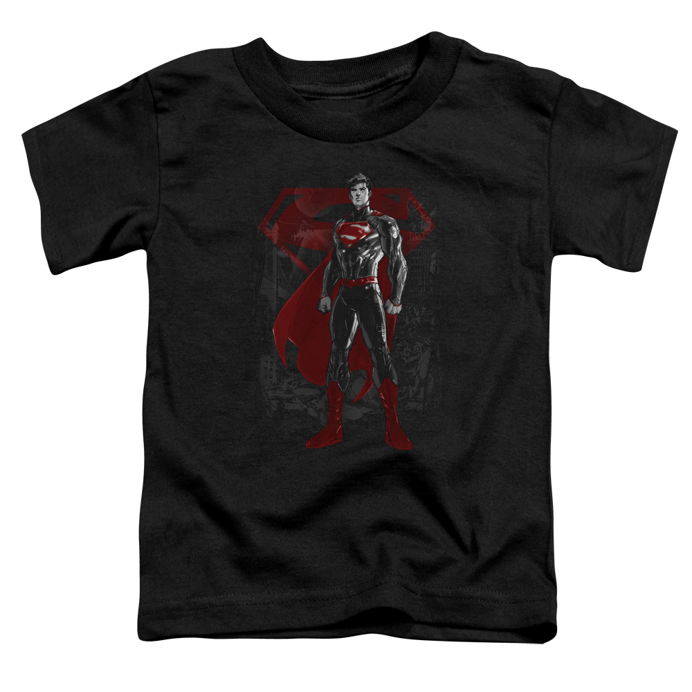 SM1992-TT-2 Superman Aftermath Toddler Short Sleeve T-Shirt, Black - Medium 3T