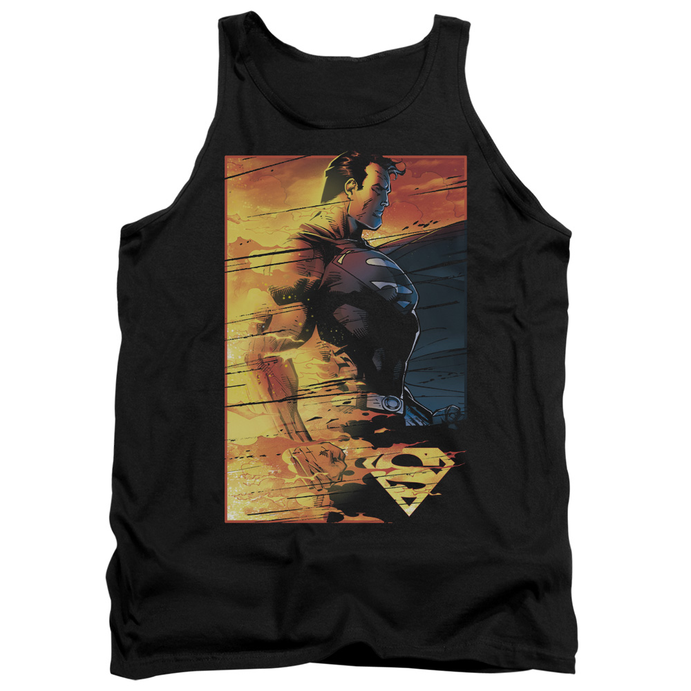 SM1993-TK-5 Superman Fireproof Adult Tank Top, Black - 2X