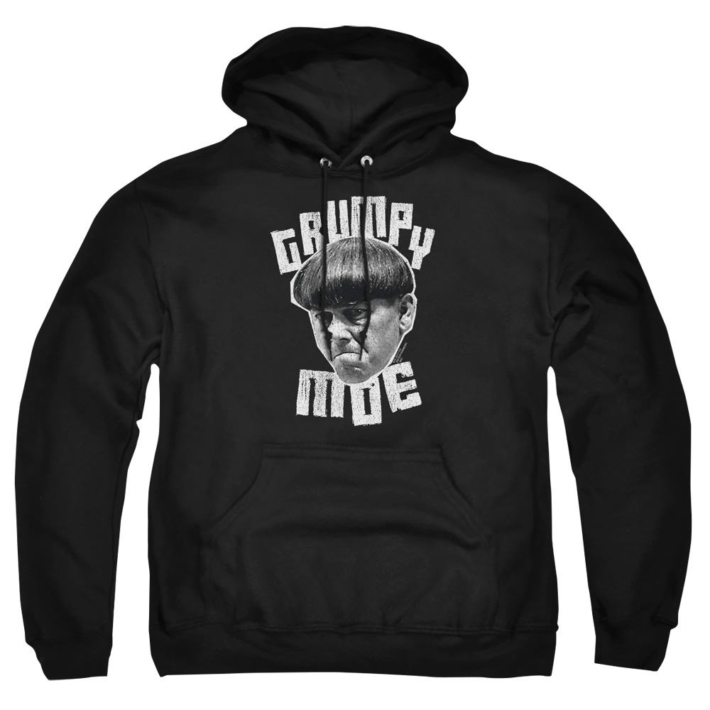 TTS148-AFTH-1 Three Stooges Grumpy Moe Adult Pullover Hoodie, Black - Small
