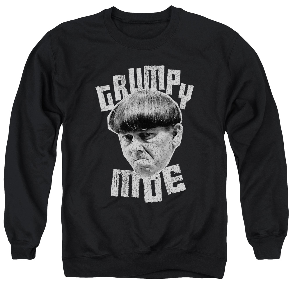 TTS148-AS-4 Three Stooges Grumpy Moe Adult Crewneck Sweatshirt, Black - Extra Large