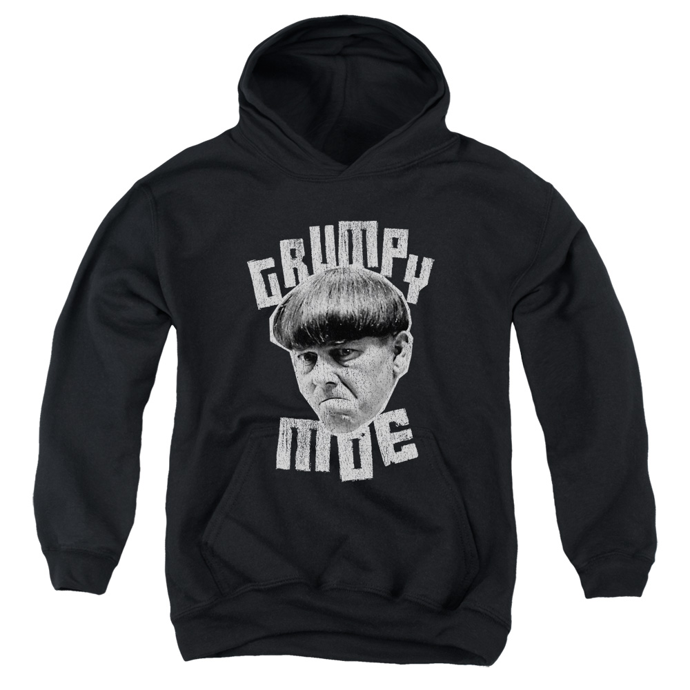 TTS148-YFTH-4 Three Stooges Grumpy Moe Youth Hooded Sweatshirt, Black - Extra Large