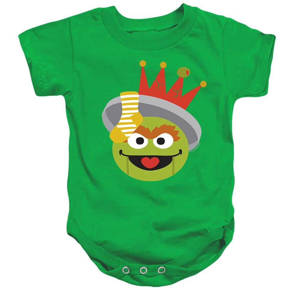 SST10087-SS-2 Sesame Street Christmas Nutcracker Oscar The Grouch Infant Snapsuit, Kelly Green - Medium - 12 Month