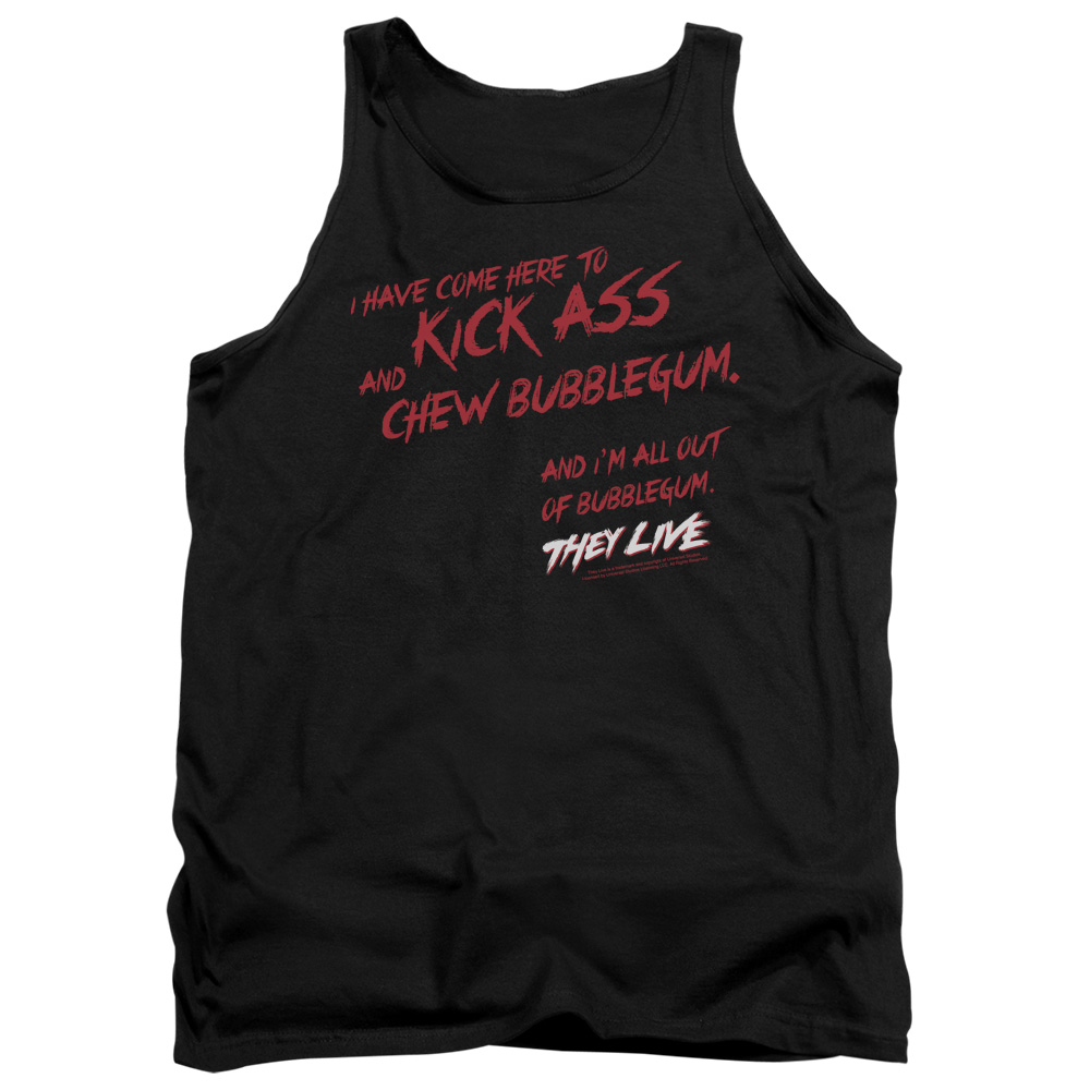 UNI601-TK-2 They Live Chew Bubblegum Adult Tank Top, Black - Medium
