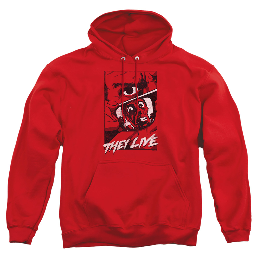 UNI968-AFTH-3 They Live Graphic Poster Adult Pullover Hoodie, Red - Large