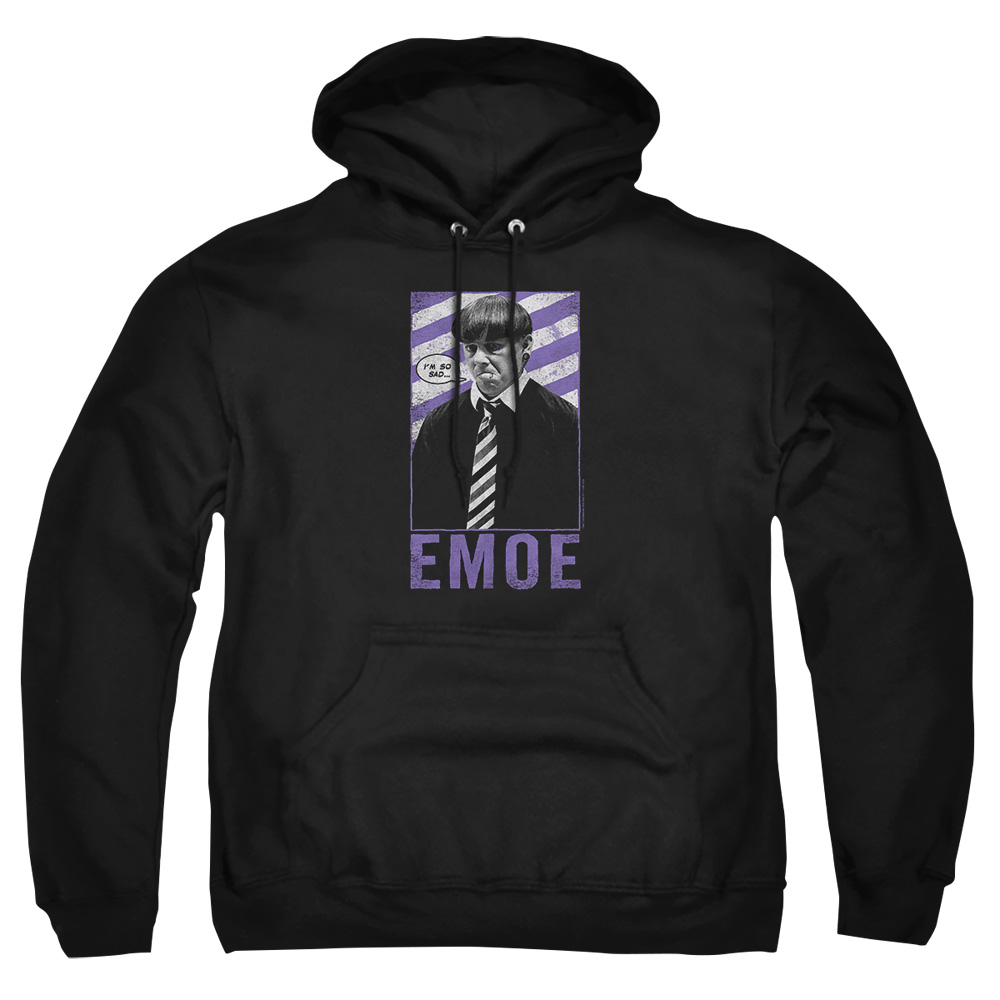 TTS128-AFTH-2 Three Stooges Emoe Adult Pullover Hoodie, Black - Medium