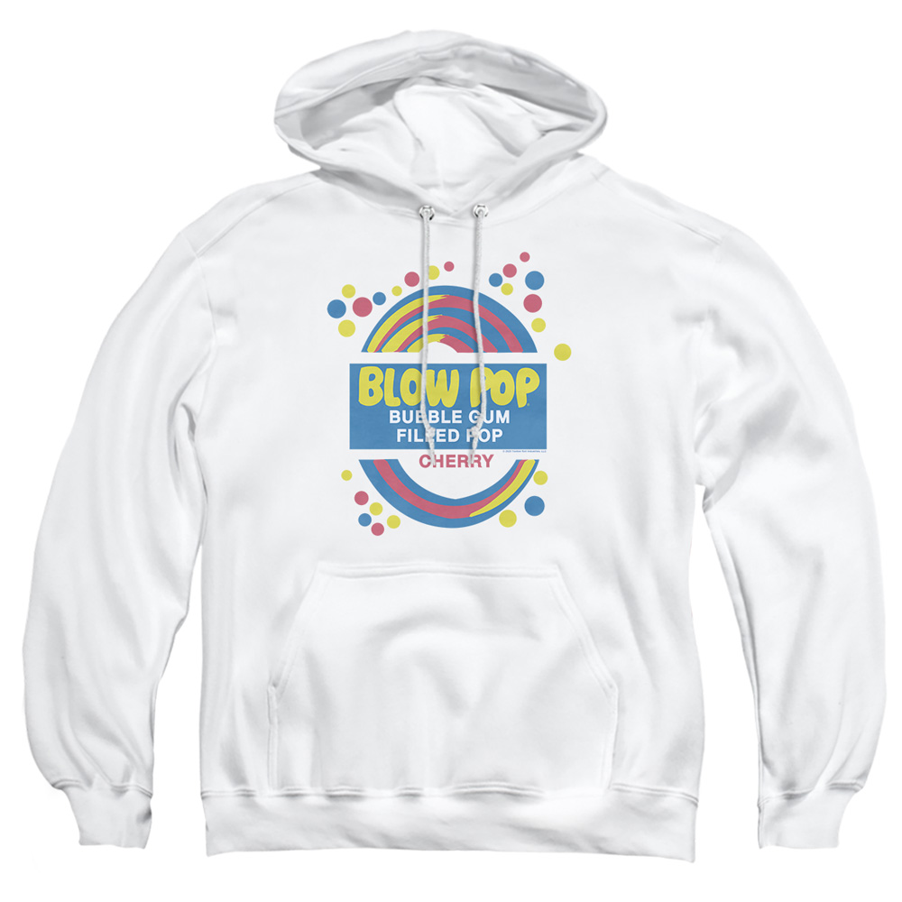 TR103-AFTH-4 Tootsie Roll Blow Pop Label Adult Pullover Hoodie, White - Extra Large