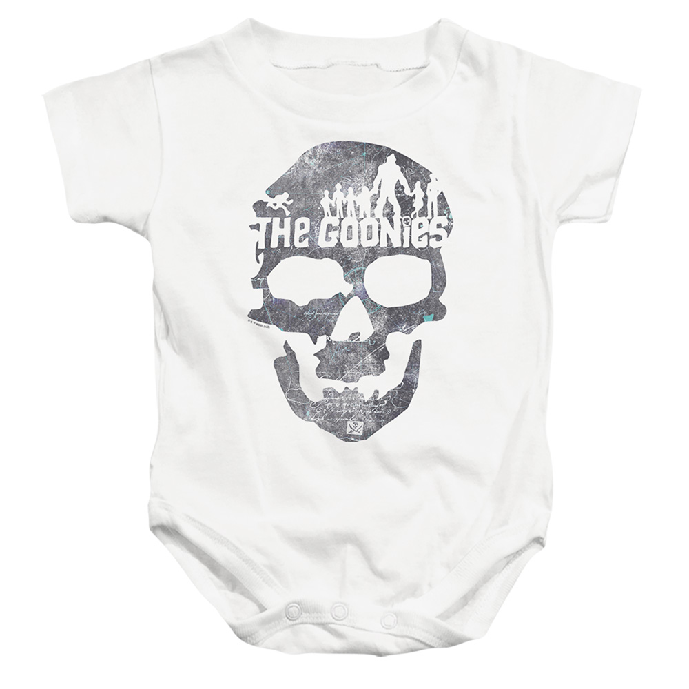 WBM1932-SS-4 The Goonies Skull 2 Infant Snapsuit, White - Extra Large - 24 Month