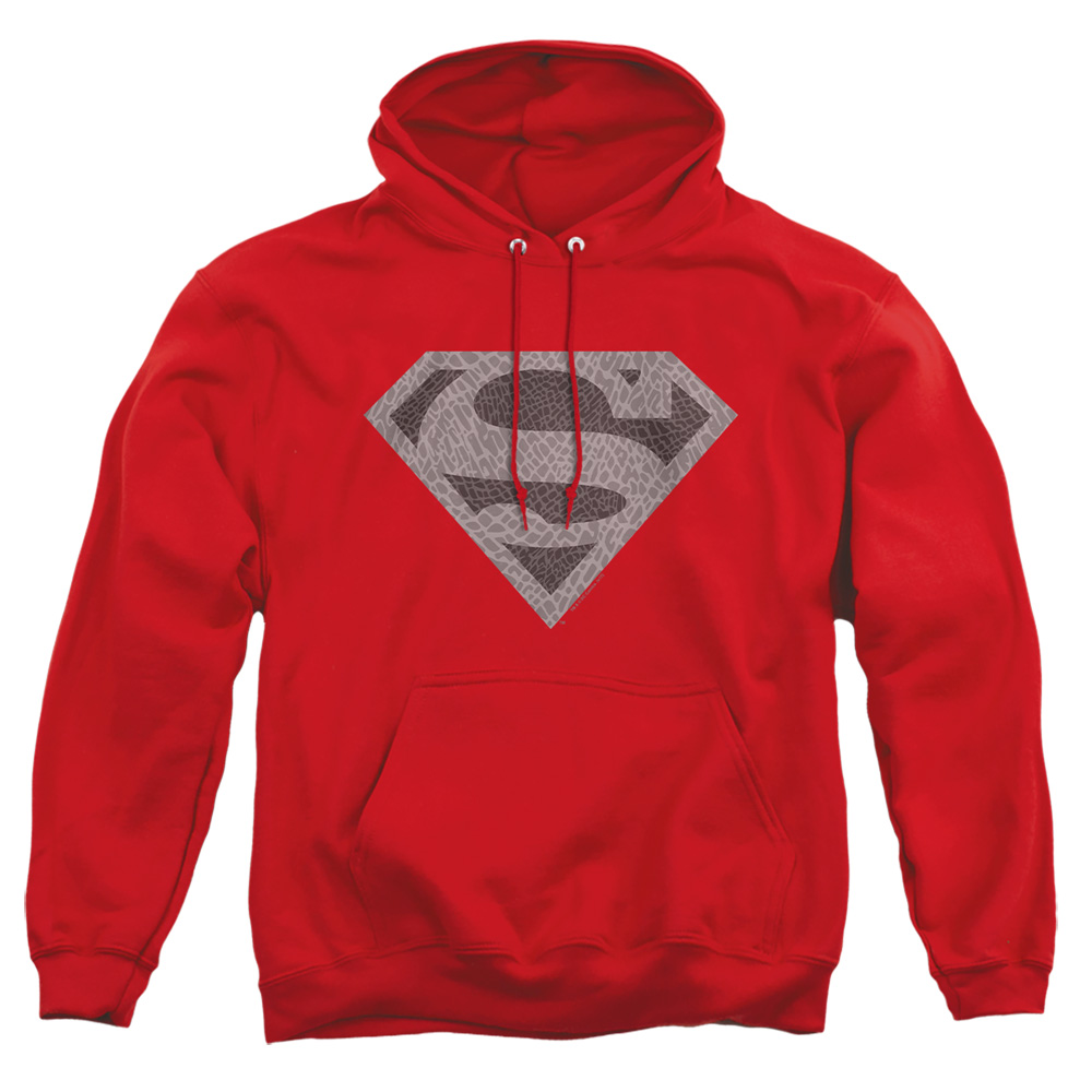 SM2350-AFTH-2 Superman Elephant Shield Adult Pullover Hoodie, Red - Medium