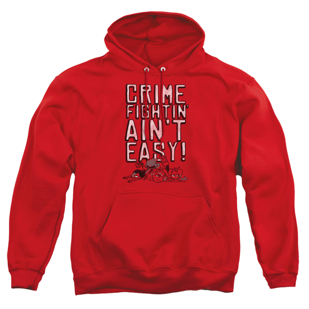 TTG128-AFTH-2 Teen Titans Go Not Easy Adult Pullover Hoodie, Red - Medium