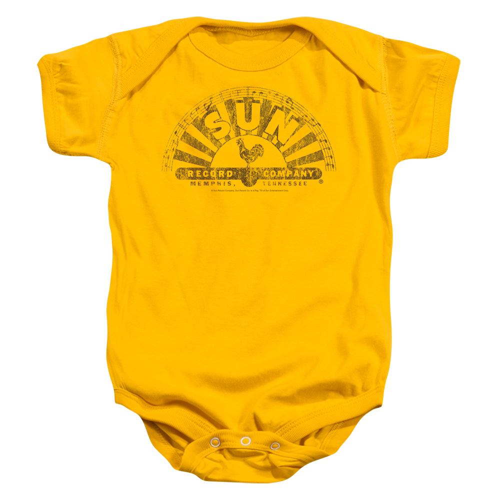 SUN114-SS-1 Sun Worn Logo Infant Snapsuit, Gold - Small - 6 Month