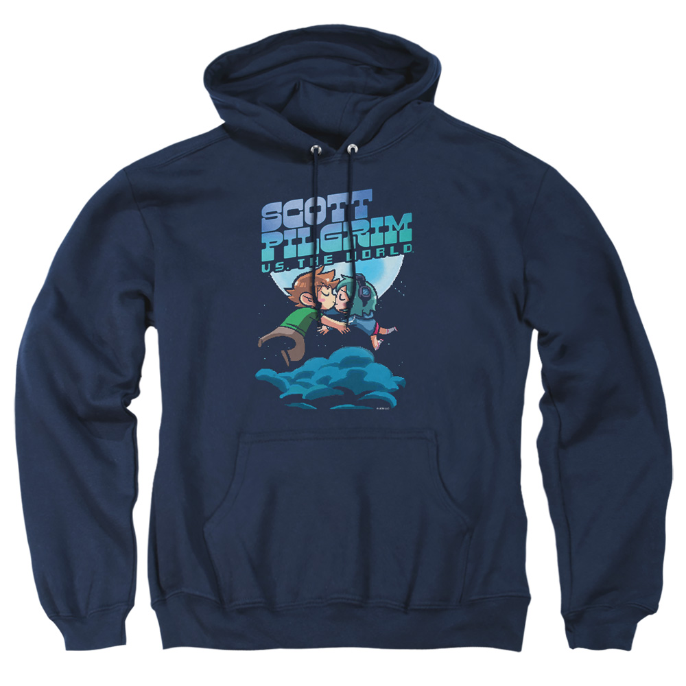 UNI647-AFTH-3 Scott Pilgrim Lovers Adult Pullover Hoodie, Navy - Large