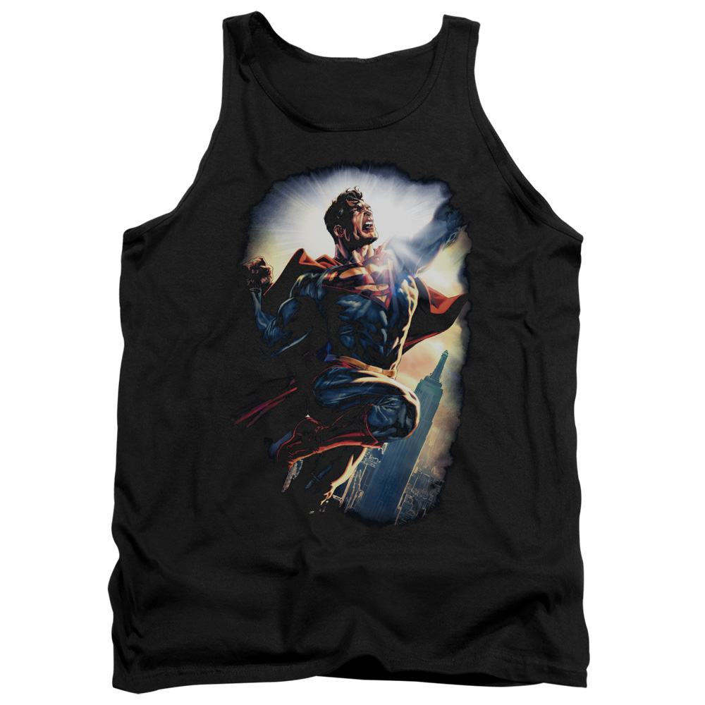SM2285-TK-2 Superman Ck Superstar Adult Tank Top, Black - Medium