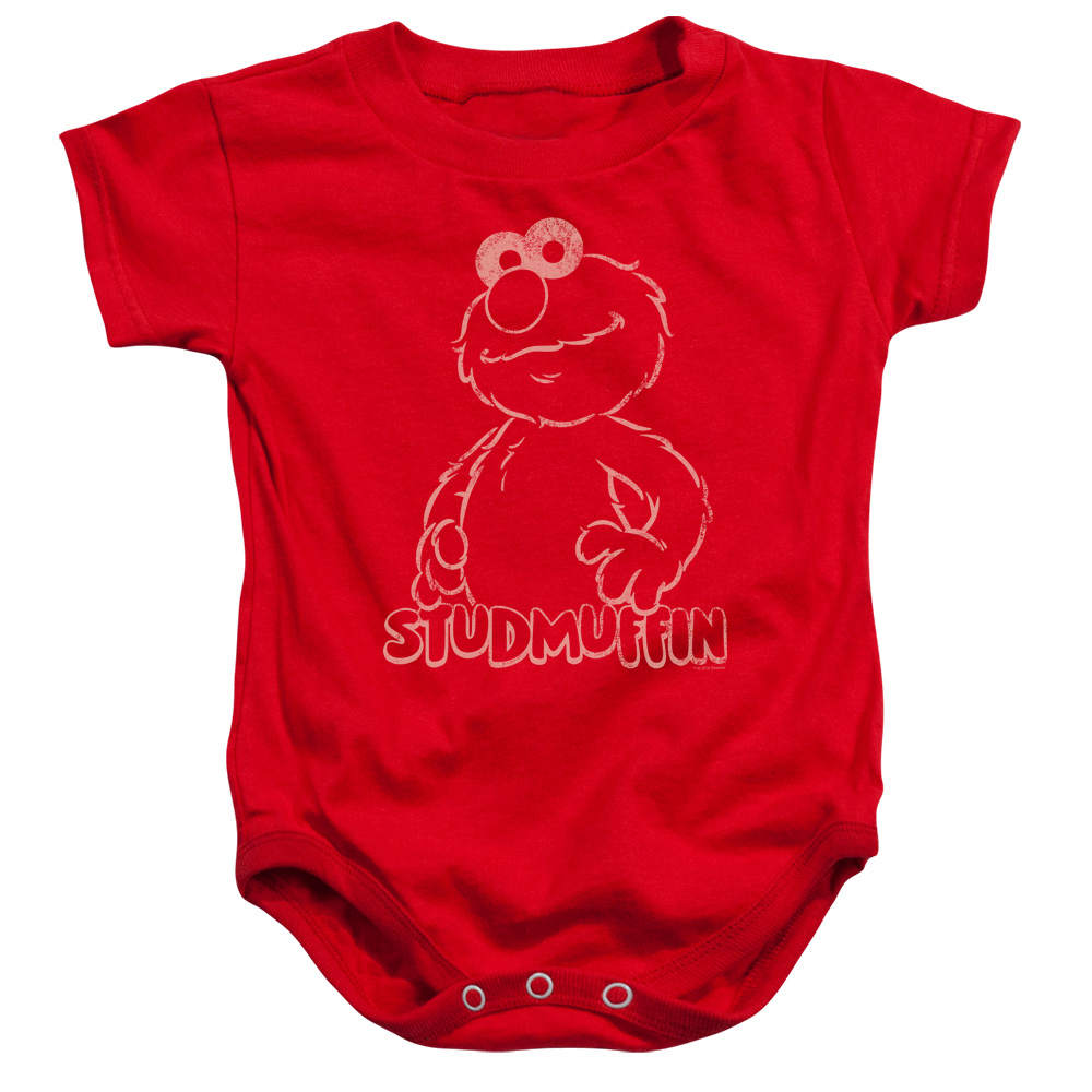 SST182B-SS-4 Sesame Street Studmuffin Infant Snapsuit, Red - Extra Large - 24 Month