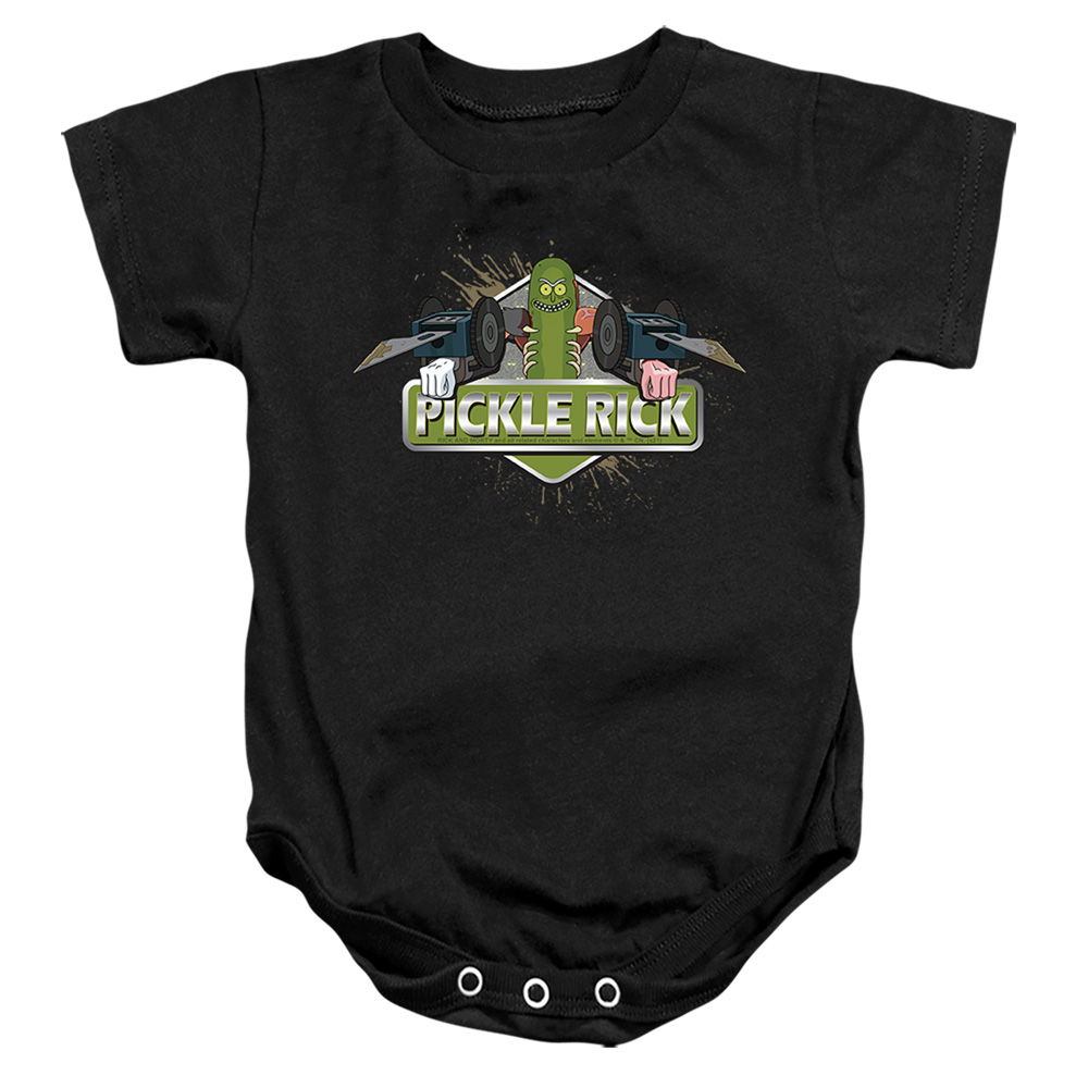 CN1731-SS-1 Rick & Morty Pickle Infant Snapsuit, Black - Small - 6 Month