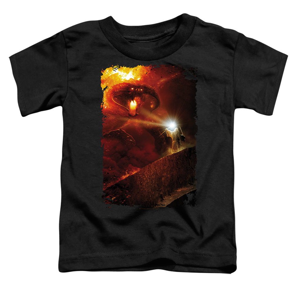 LOR3046-TT-1 The Lord of The Rings Balrog You Shall Not Pass Toddler Short Sleeve T-Shirt, Black - Small 2T