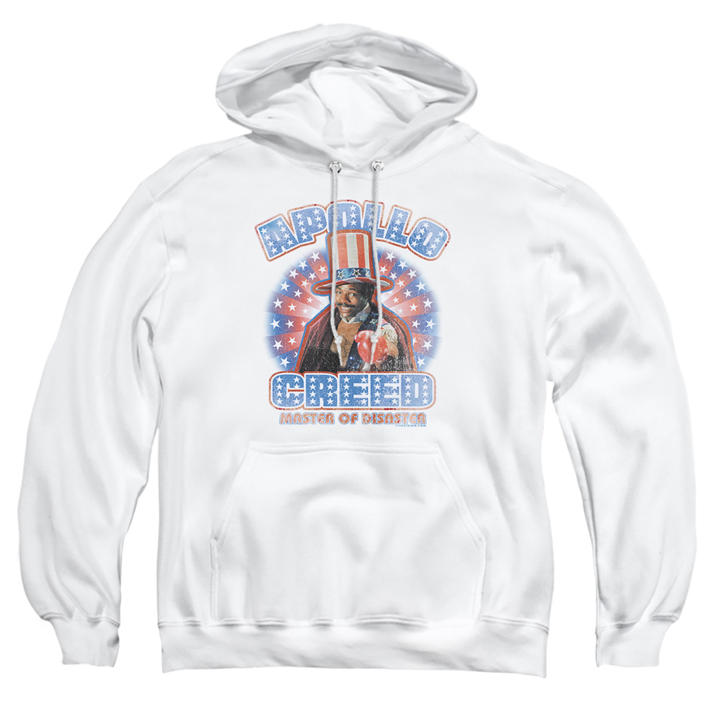 MGM112-AFTH-2 Rocky Apollo Creed Adult Pullover Hoodie, White - Medium