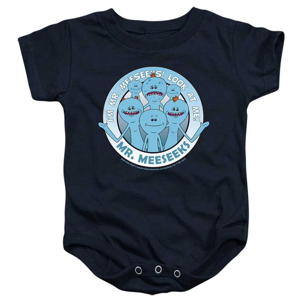CN1714-SS-2 Rick & Morty Mr Meeseeks Infant Snapsuit, Navy - Medium - 12 Month