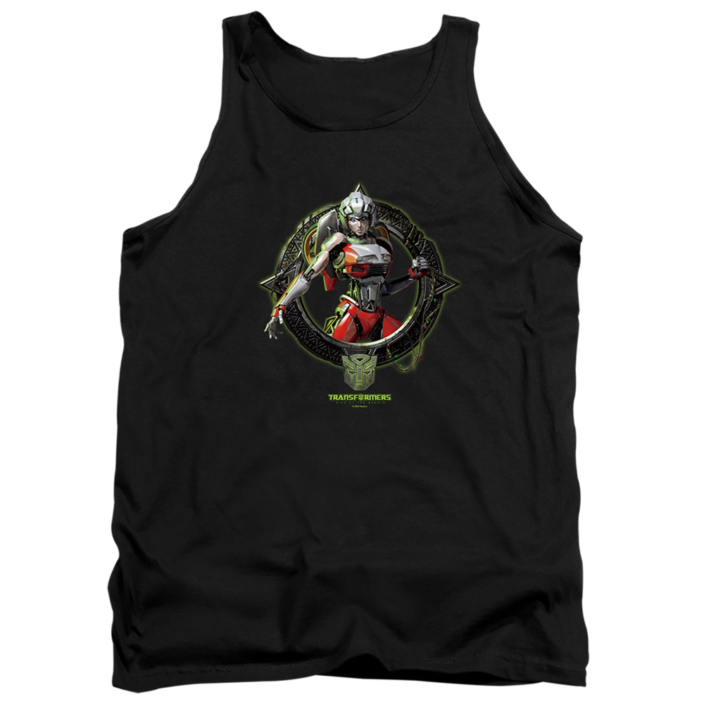 HBRO1384-TK-1 Transformers Arce Circle Frame Adult Tank Top, Black - Small