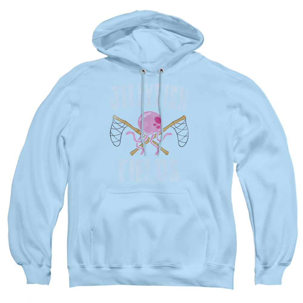 NICK444-AFTH-6 Spongebob Jellyfish Fields Adult Pullover Hoodie, Light Blue - 3X