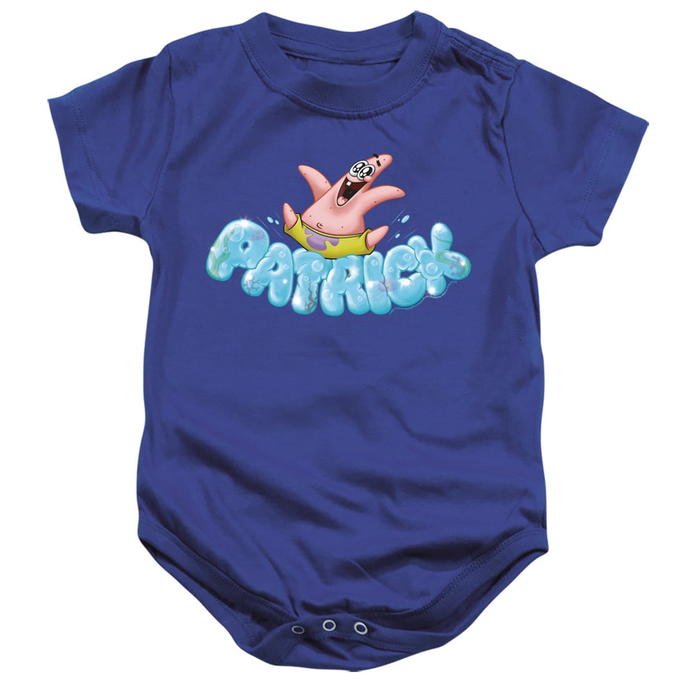NICK447-SS-1 Spongebob Happy Go Lucky Patrick Infant Snapsuit, Royal - Small - 6 Month