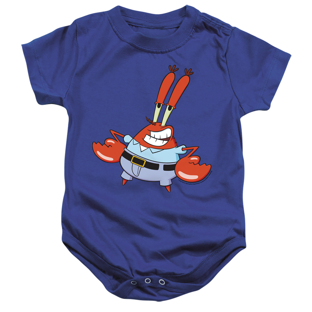 NICK452-SS-2 Spongebob Mr. Krabby Infant Snapsuit, Royal - Medium - 12 Month