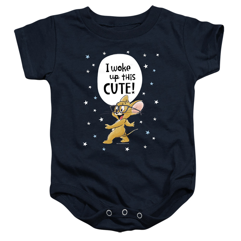 HNB280-SS-4 Tom & Jerry I Woke Up This Cute Infant Snapsuit, Navy - Extra Large - 24 Month