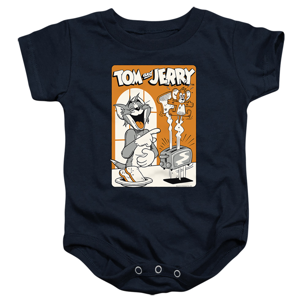 HNB294-SS-4 Tom & Jerry Toast Infant Snapsuit, Navy - Extra Large - 24 Month