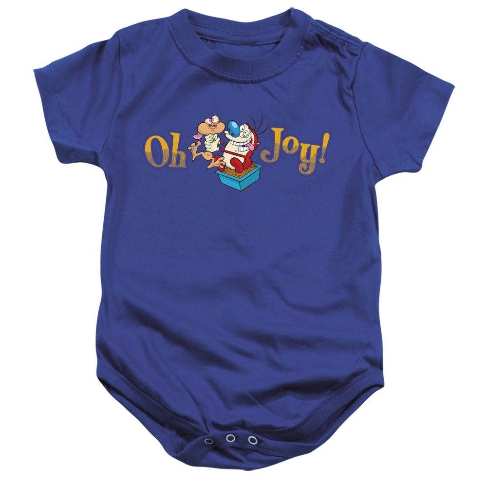 NICK259-SS-2 Ren & Stimpy Oh Joy Infant Snapsuit, Royal - Medium - 12 Month
