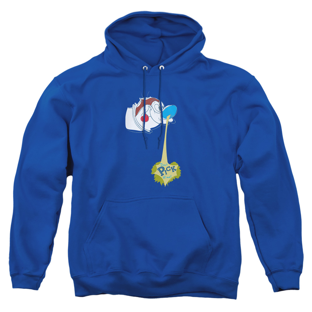 NICK264-AFTH-4 Ren & Stimpy Dont Pick At Me Adult Pullover Hoodie, Royal - Extra Large