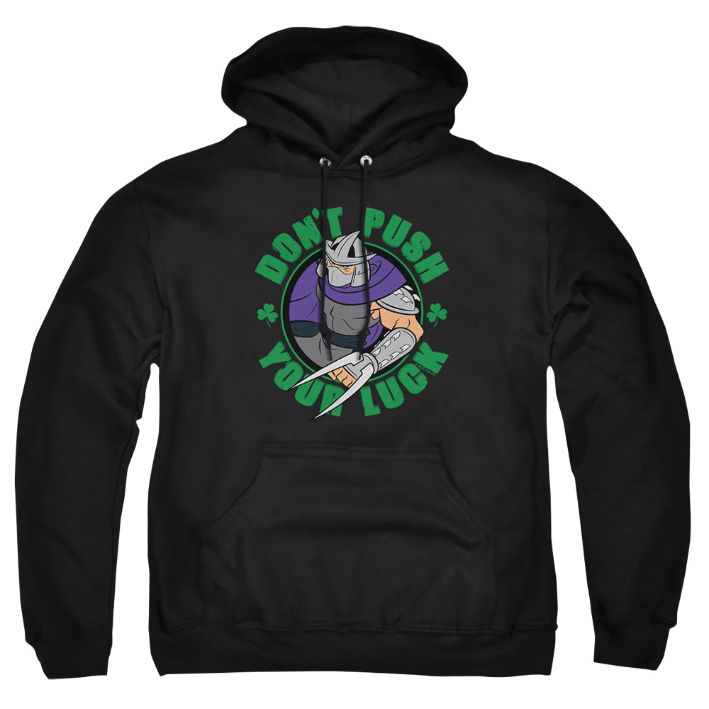 NICK10264SPD-AFTH-3 Teenage Mutant Ninja Turtles St. Patricks Day Shredder Luck Adult Pullover Hoodie, Black - Large