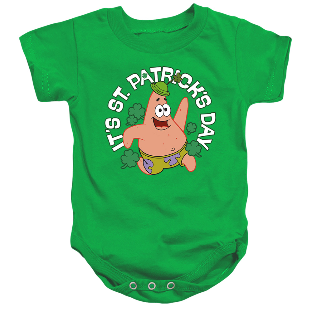 NICK10269SPD-SS-3 Spongebob Squarepants Its St. Patricks Day Infant Snapsuit, Kelly Green - Large - 18 Month