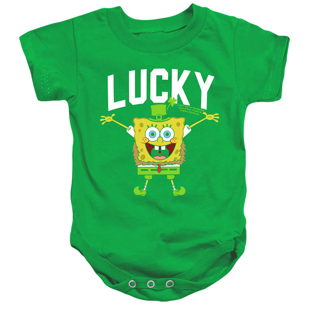NICK10259SPD-SS-4 Spongebob Squarepants St. Patricks Day Lucky Bob Infant Snapsuit, Kelly Green - Extra Large - 24 Month