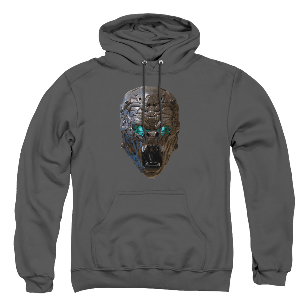 HBRO1364-AFTH-3 Transformers Optimus Primal Head Adult Pullover Hoodie, Charcoal - Large